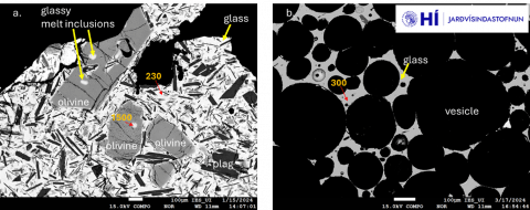 Þunnsneiðar_hraun og gjóska_ frá 17. mars 2024